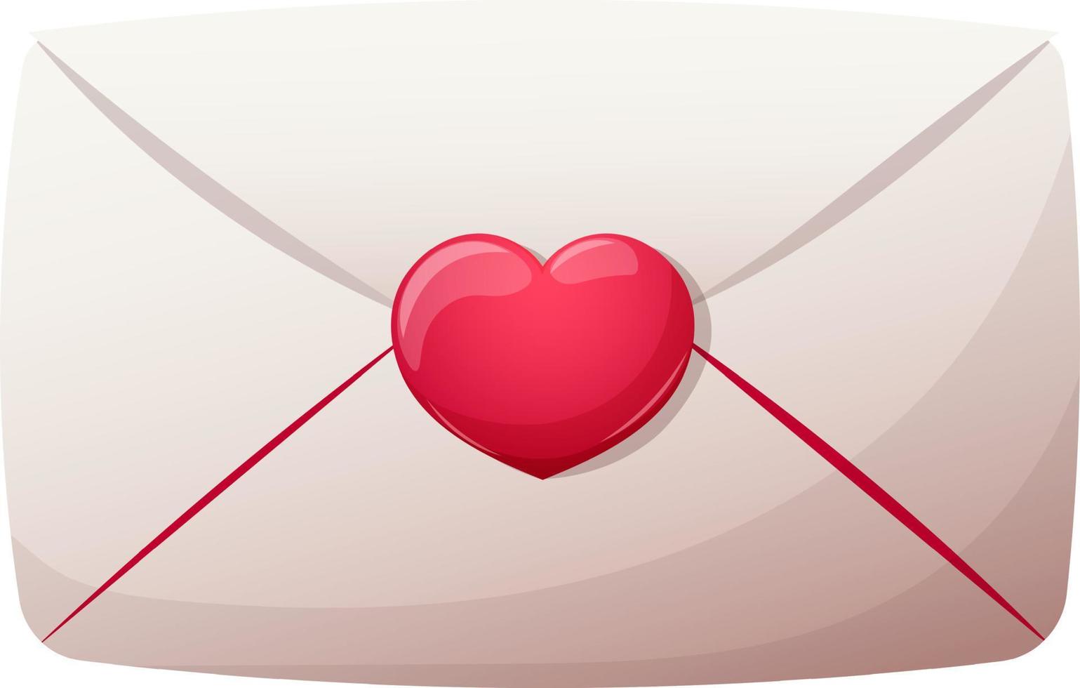 verzegeld liefde brief, wit envelop met hart postzegel Aan transparant achtergrond vector