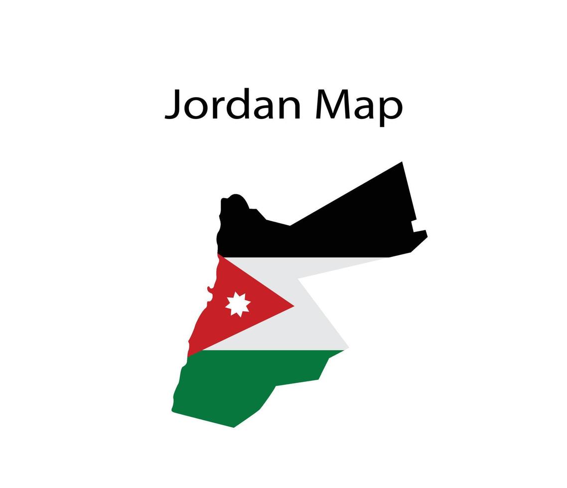 Jordanië kaart met vlag vector illustratie