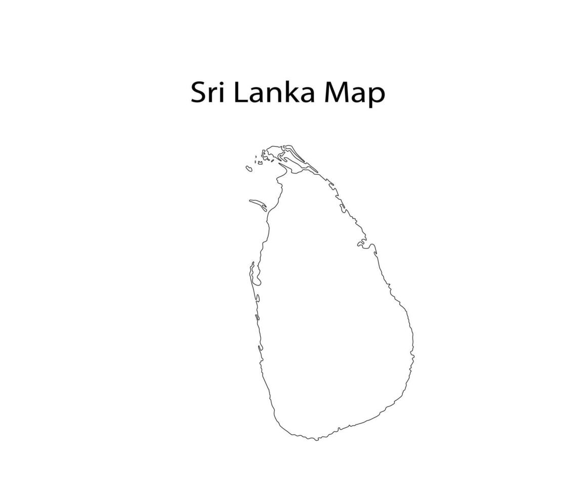 sri lanka kaart lijn kunst vector illustratie