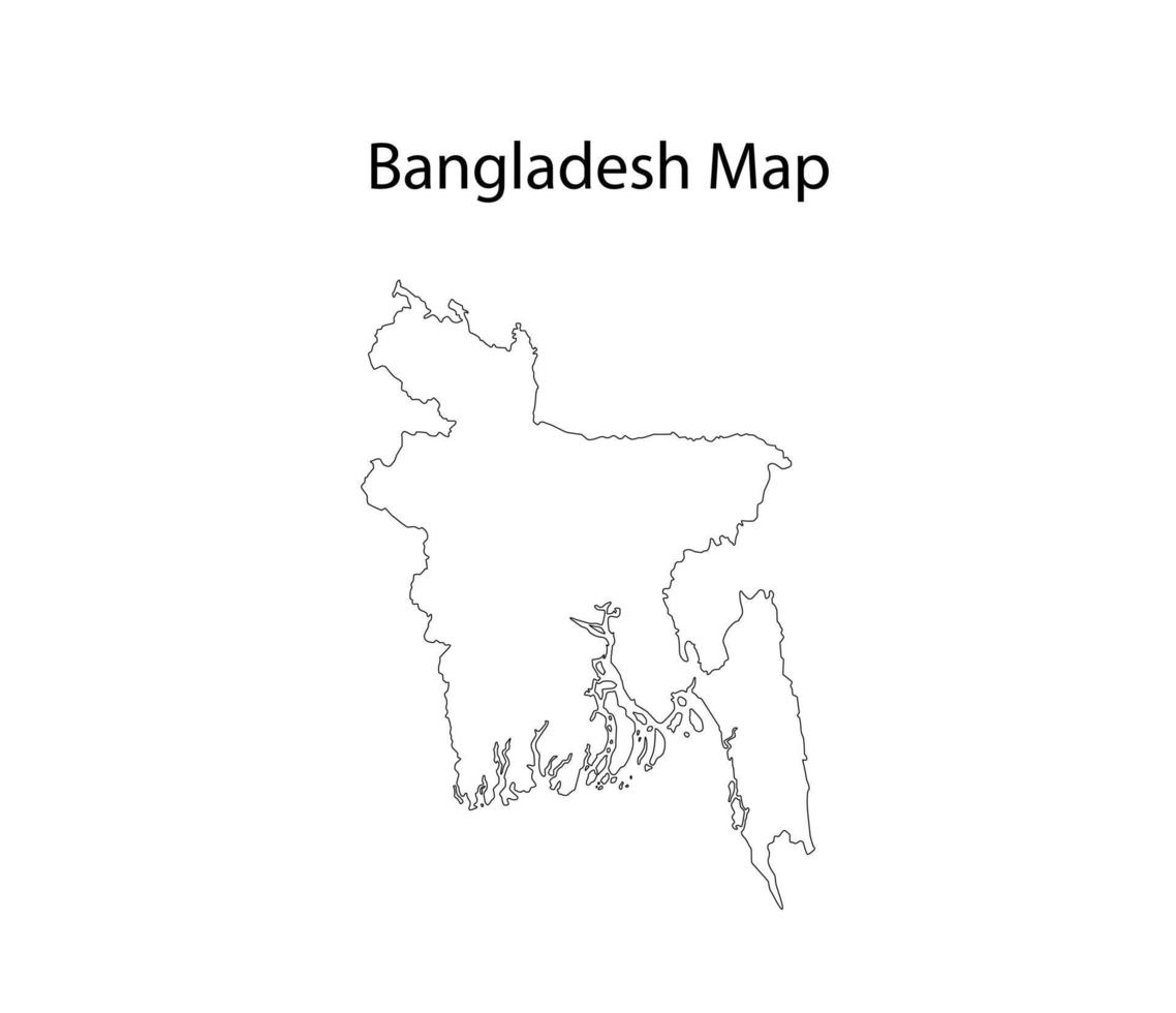 Bangladesh kaart lijn kunst vector illustratie