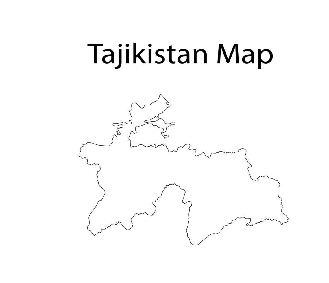 Tadzjikistan kaart lijn kunst vector illustratie