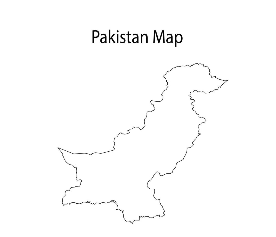 Pakistan kaart lijn kunst vector illustratie