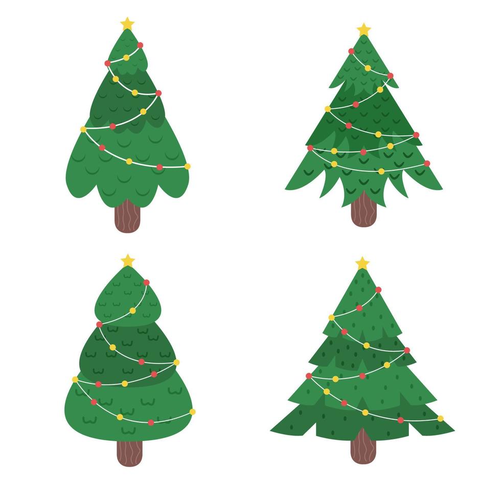verzameling van Kerstmis decoratie boom elementen vector