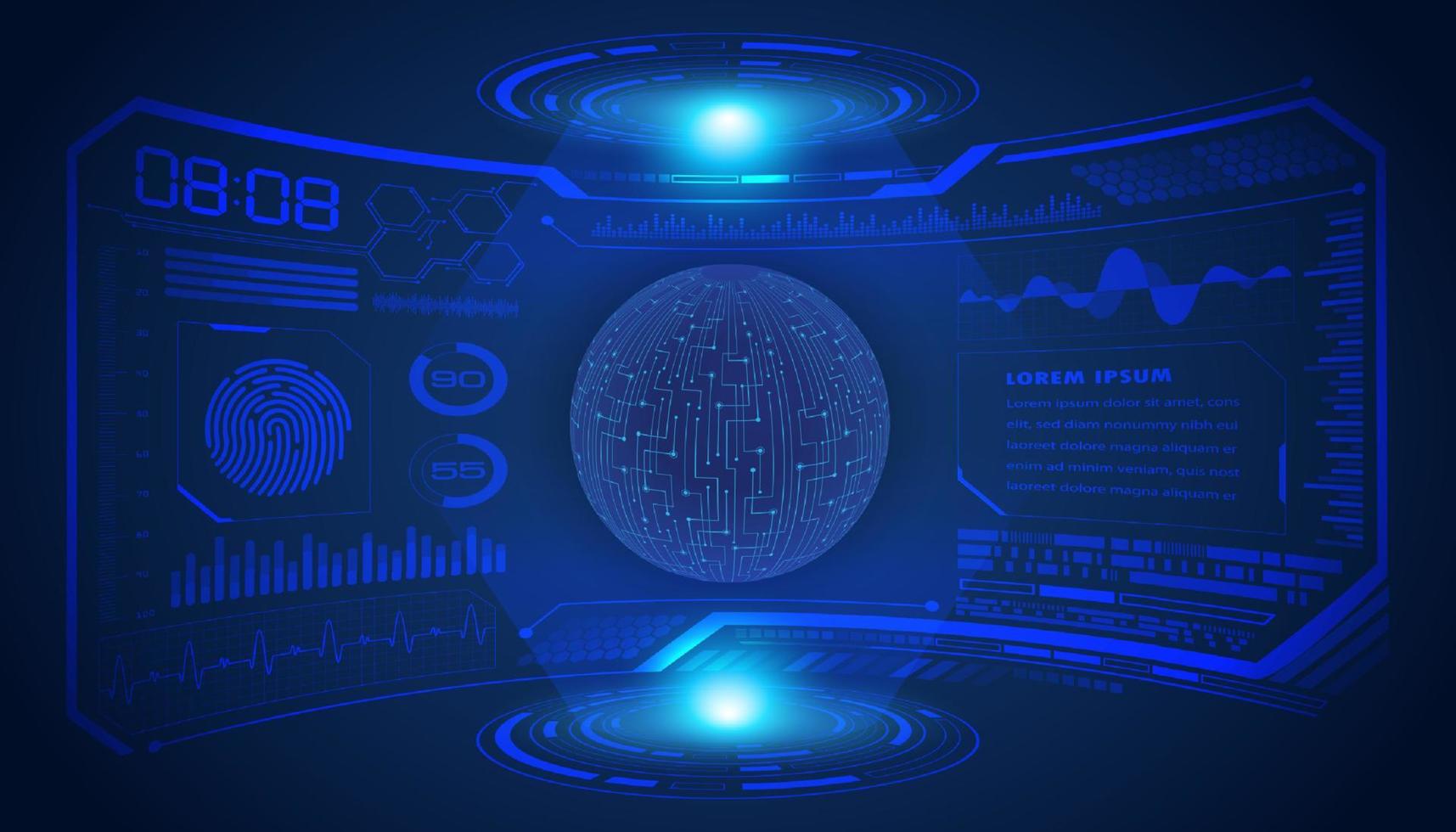 modern hud technologie scherm achtergrond vector