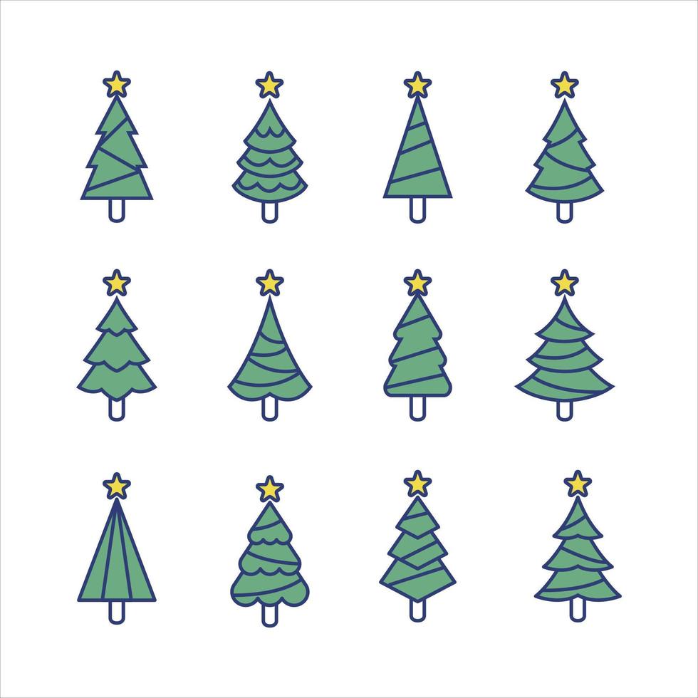 kerstboom lijn concept collectie vector