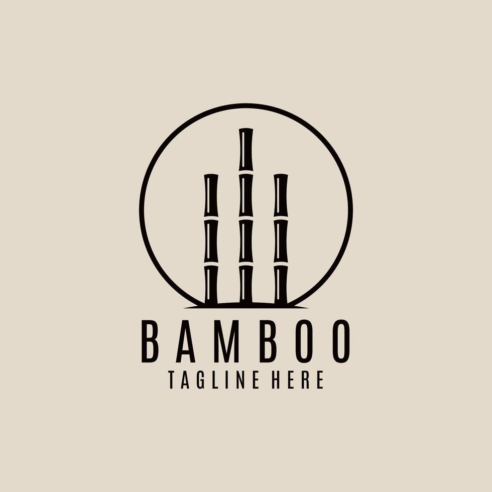 bamboe wijnoogst logo, icoon en symbool, met embleem vector illustratie ontwerp