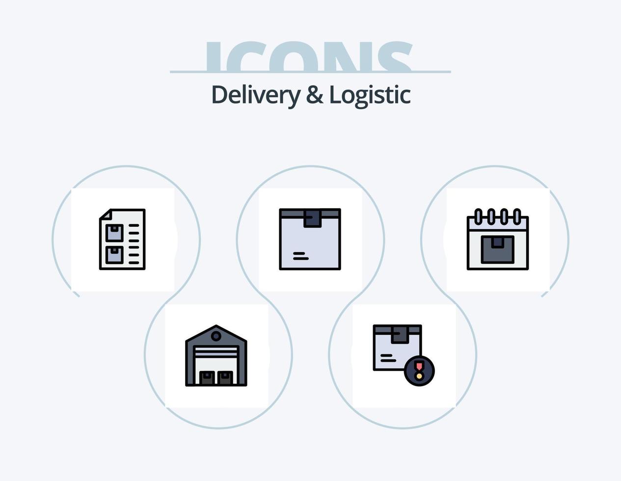 levering en logistiek lijn gevulde icoon pak 5 icoon ontwerp. levering. streepjescode. logistiek. tijd. Product vector
