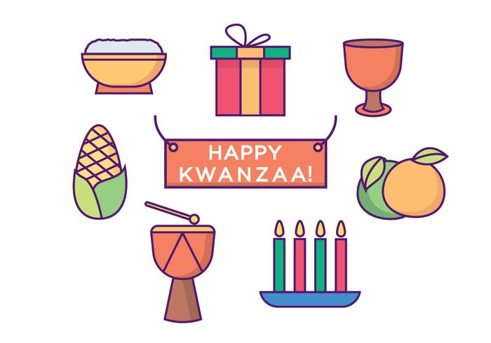 Gelukkige Kwanzaa Pictogrammen vector