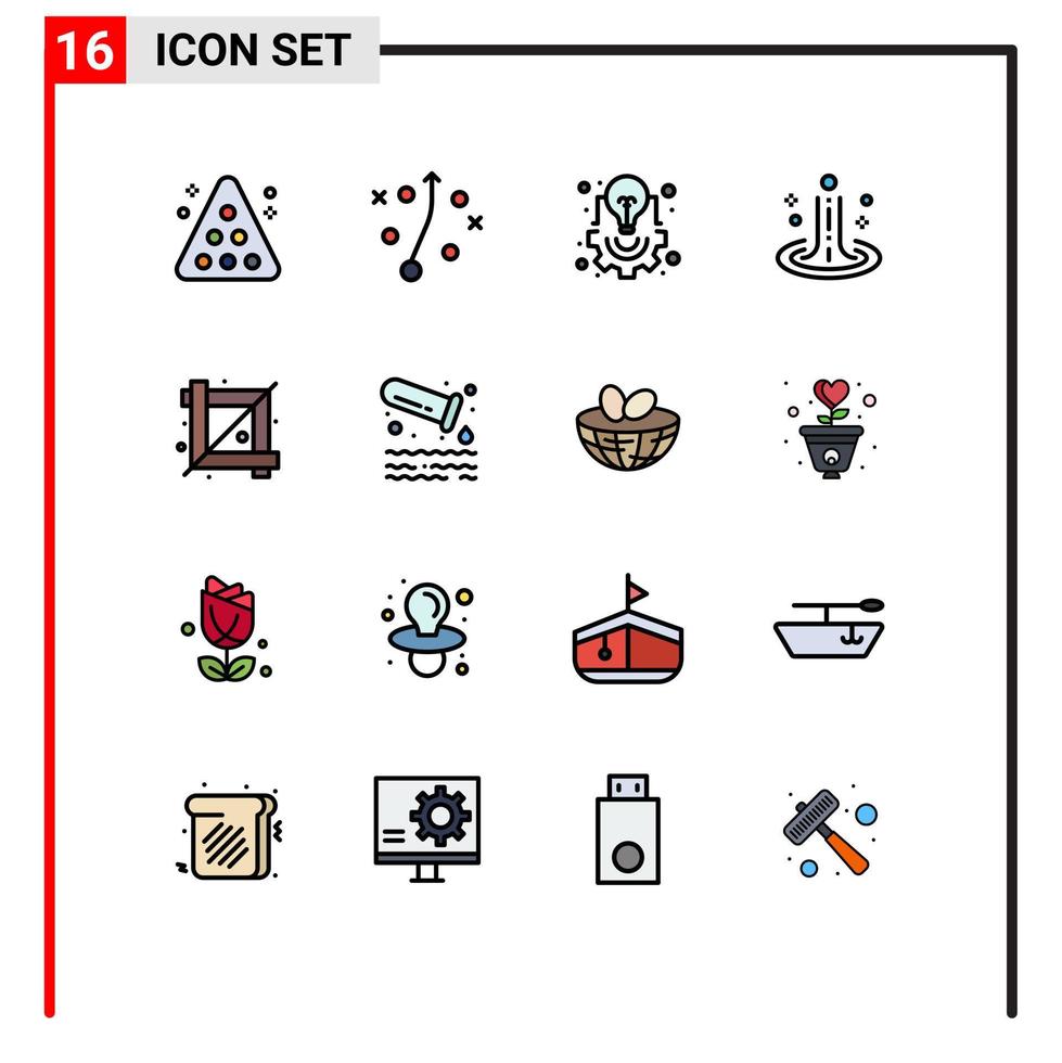 voorraad vector icoon pak van 16 lijn tekens en symbolen voor Bijsnijden spa lamp rimpeling project beheer bewerkbare creatief vector ontwerp elementen