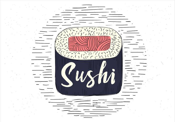 Vrije Hand Getekende Vector Sushi Illustratie