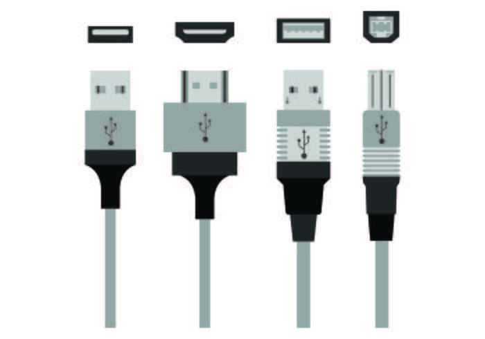 Set van USB-poort iconen vector