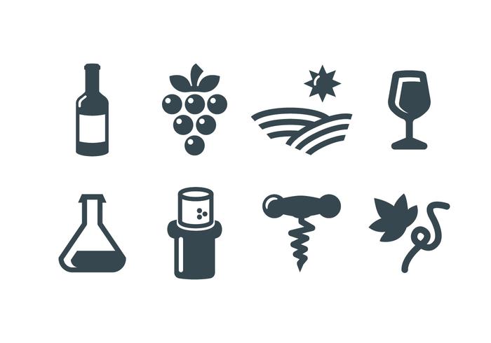 Wijn, wijn maken vector iconen