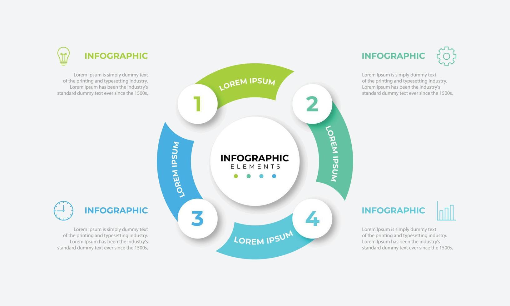 cirkel tabel infographic sjabloon met 4 opties voor presentaties, reclame, lay-outs, jaar- rapporten vector