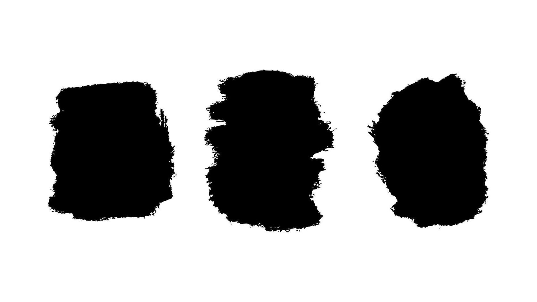 reeks van grunge borstel slagen. abstract vuil zwart inkt geklater structuur vector