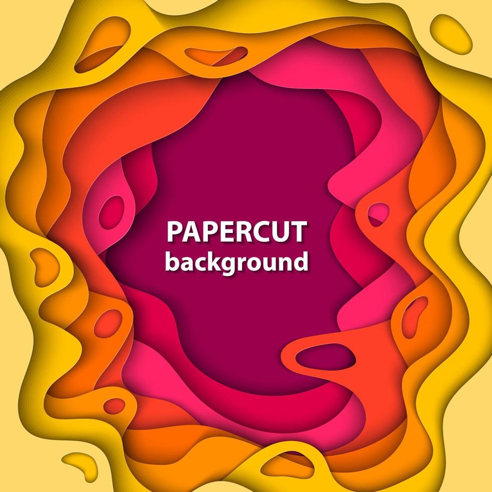 vector achtergrond met helder geel, roze en oranje kleur papier besnoeiing vormen. 3d abstract papier kunst stijl, ontwerp lay-out voor bedrijf presentaties, flyers, affiches, afdrukken, kaarten, brochure omslag.