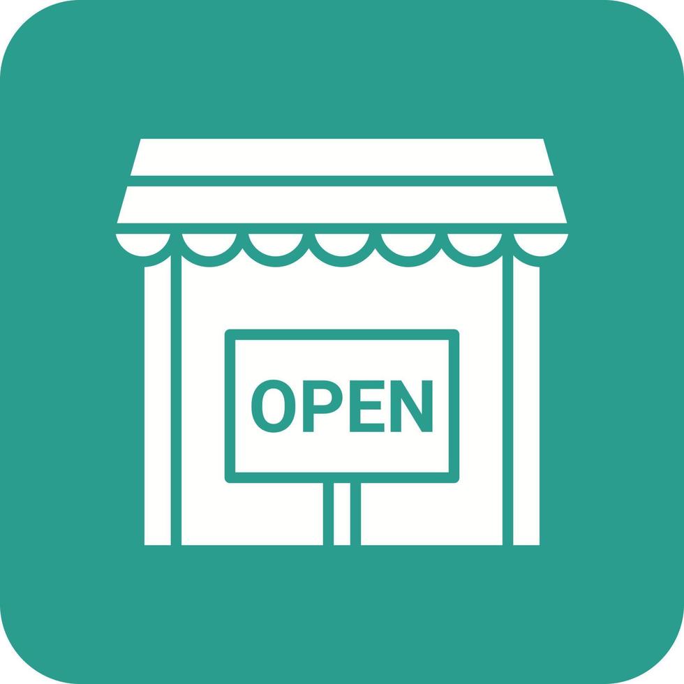 winkel Open glyph ronde hoek achtergrond icoon vector