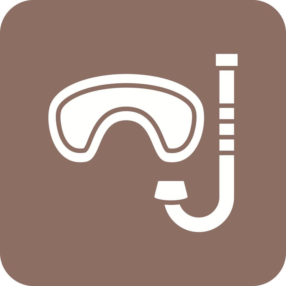 snorkel glyph ronde hoek achtergrond icoon vector