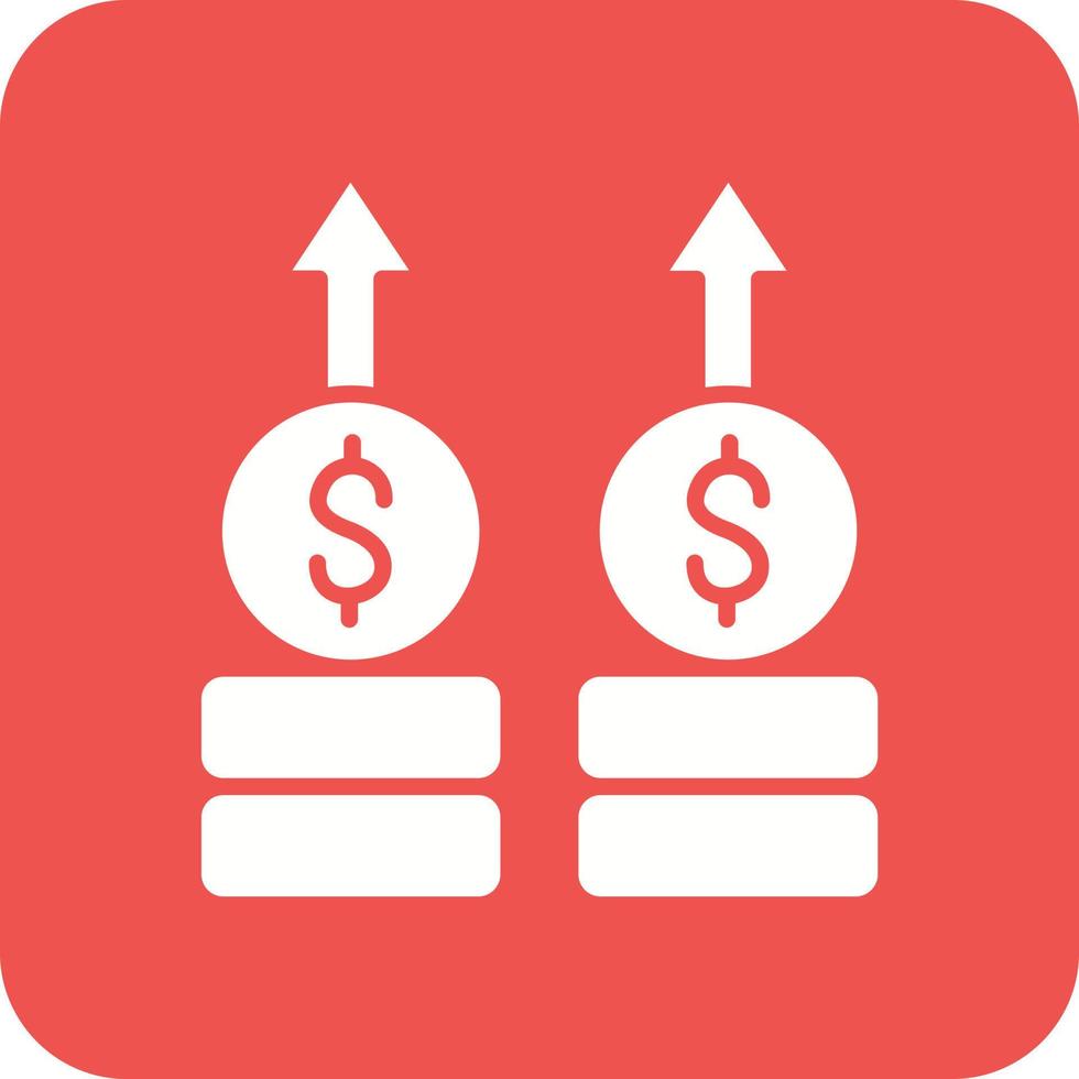 omzet toenemen glyph ronde hoek achtergrond icoon vector