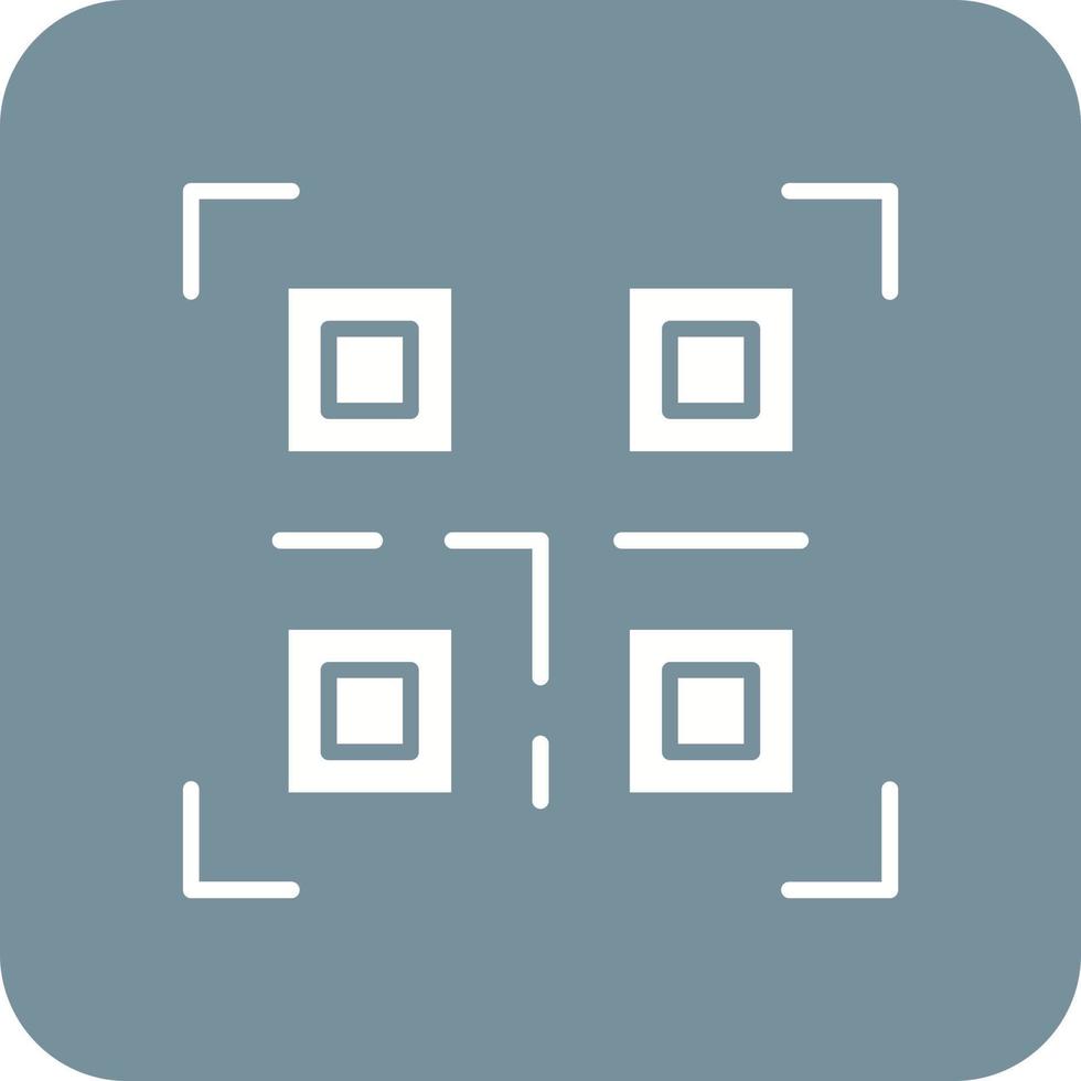 qr code glyph ronde hoek achtergrond icoon vector