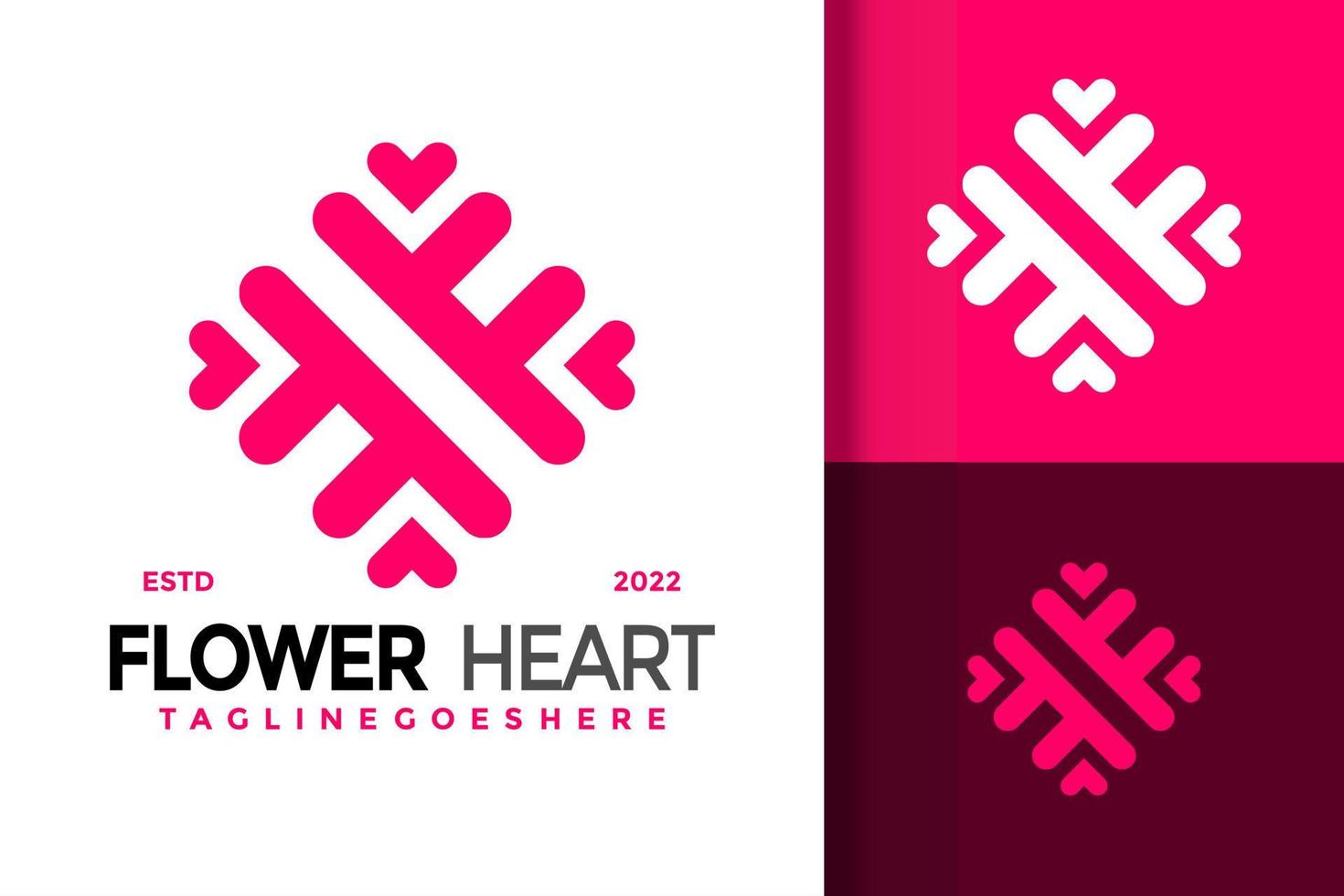 bloem hart logo ontwerp vector illustratie sjabloon