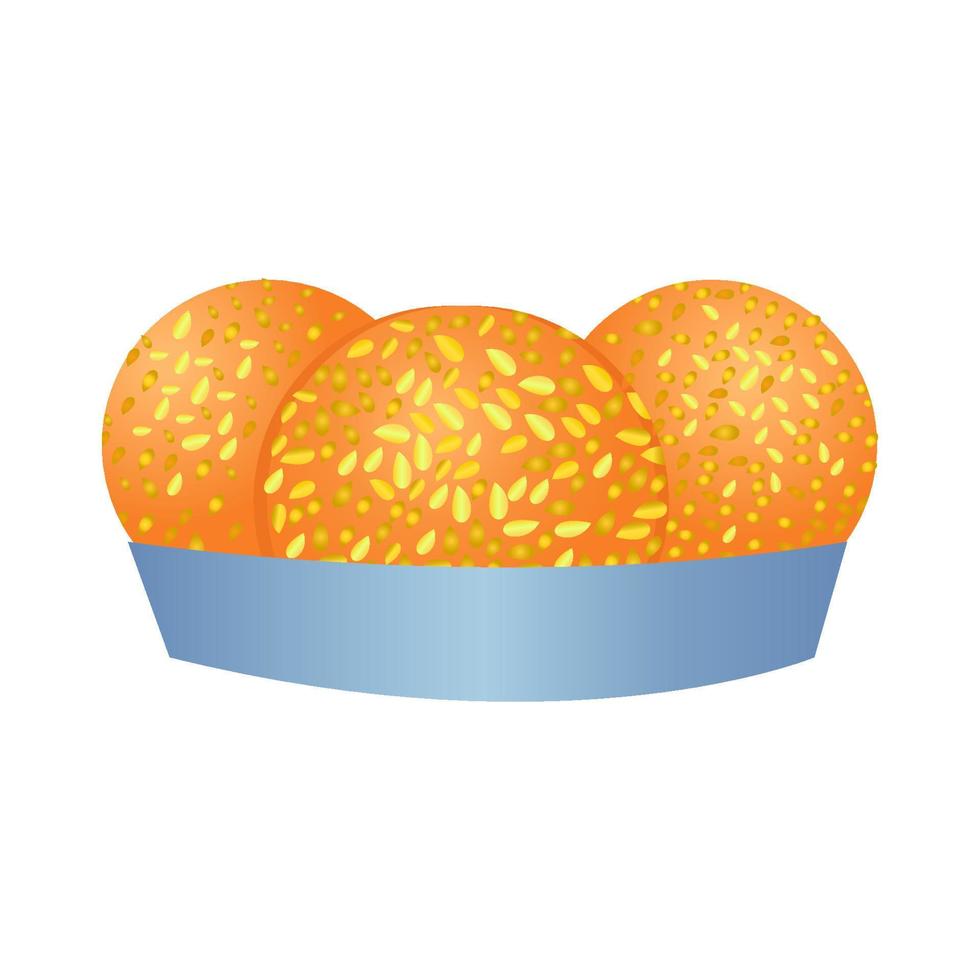 Vietnamees traditioneel donut of taart, gebakken bal vector