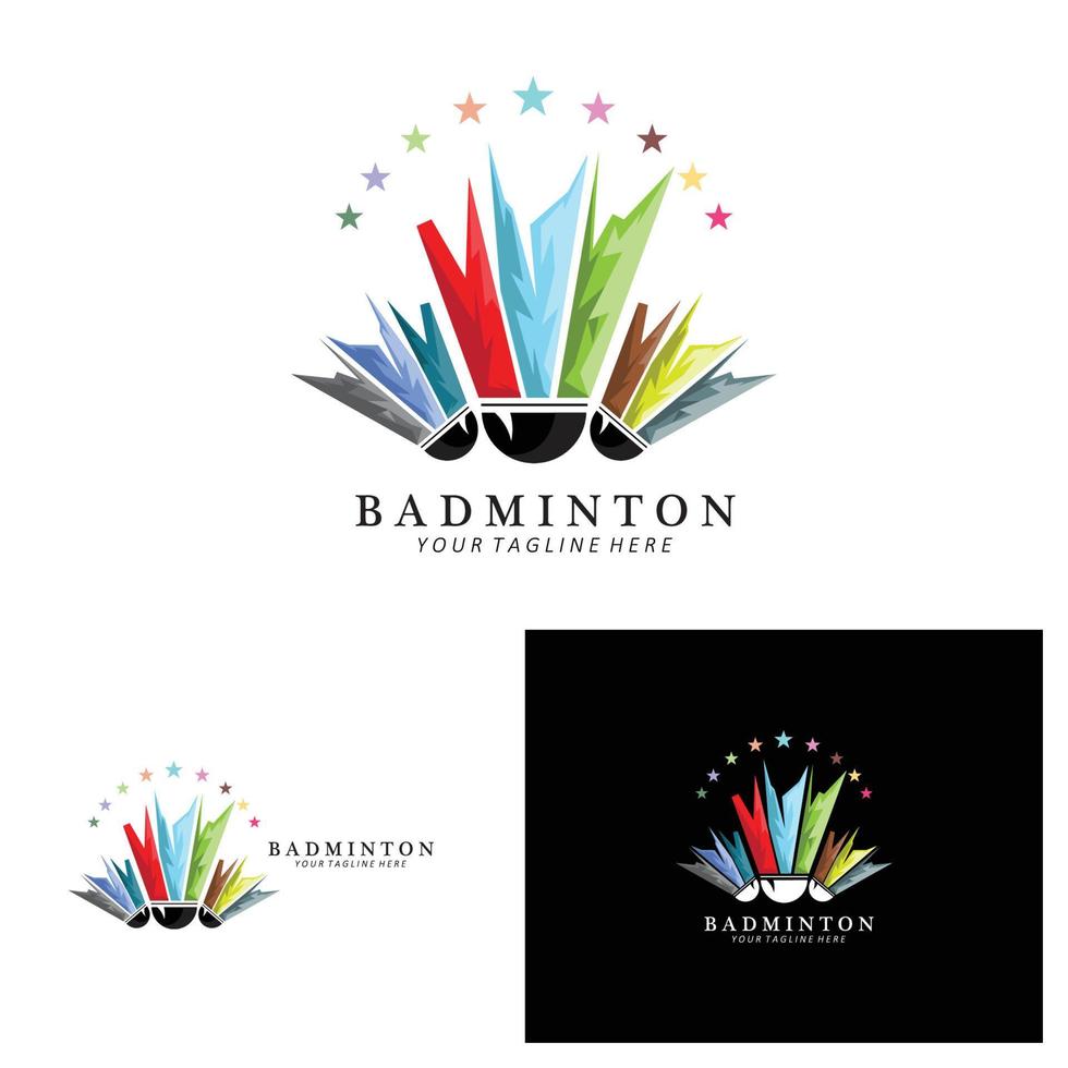 badminton logo ontwerp, vector icoon voor atletiek wedstrijden