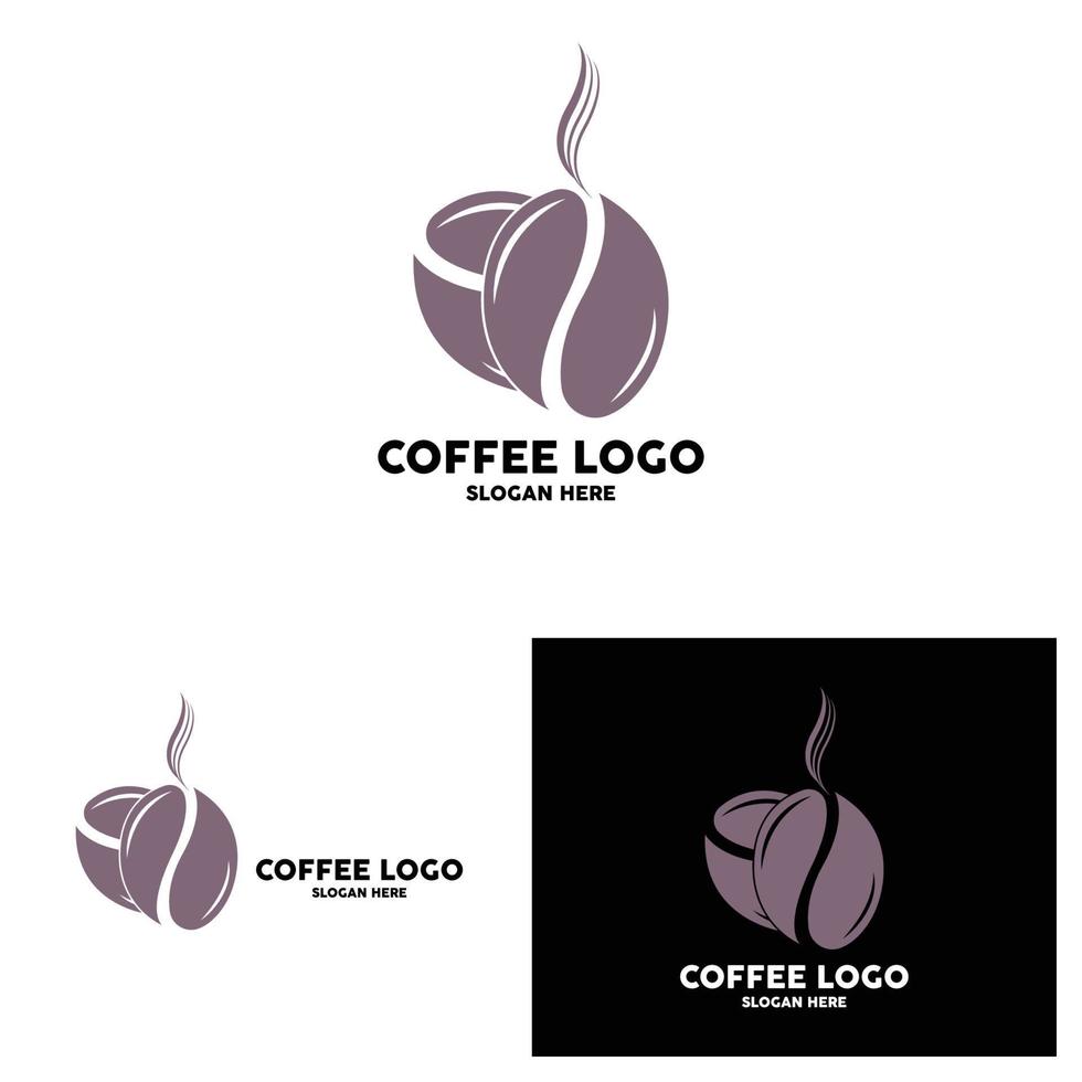 koffie Boon drinken logo ontwerp in bruin kleur vector illustratie