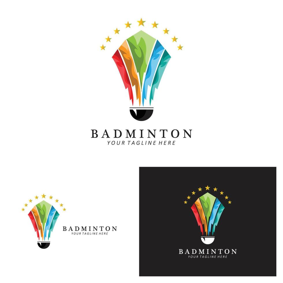 badminton logo ontwerp, vector icoon voor atletiek wedstrijden