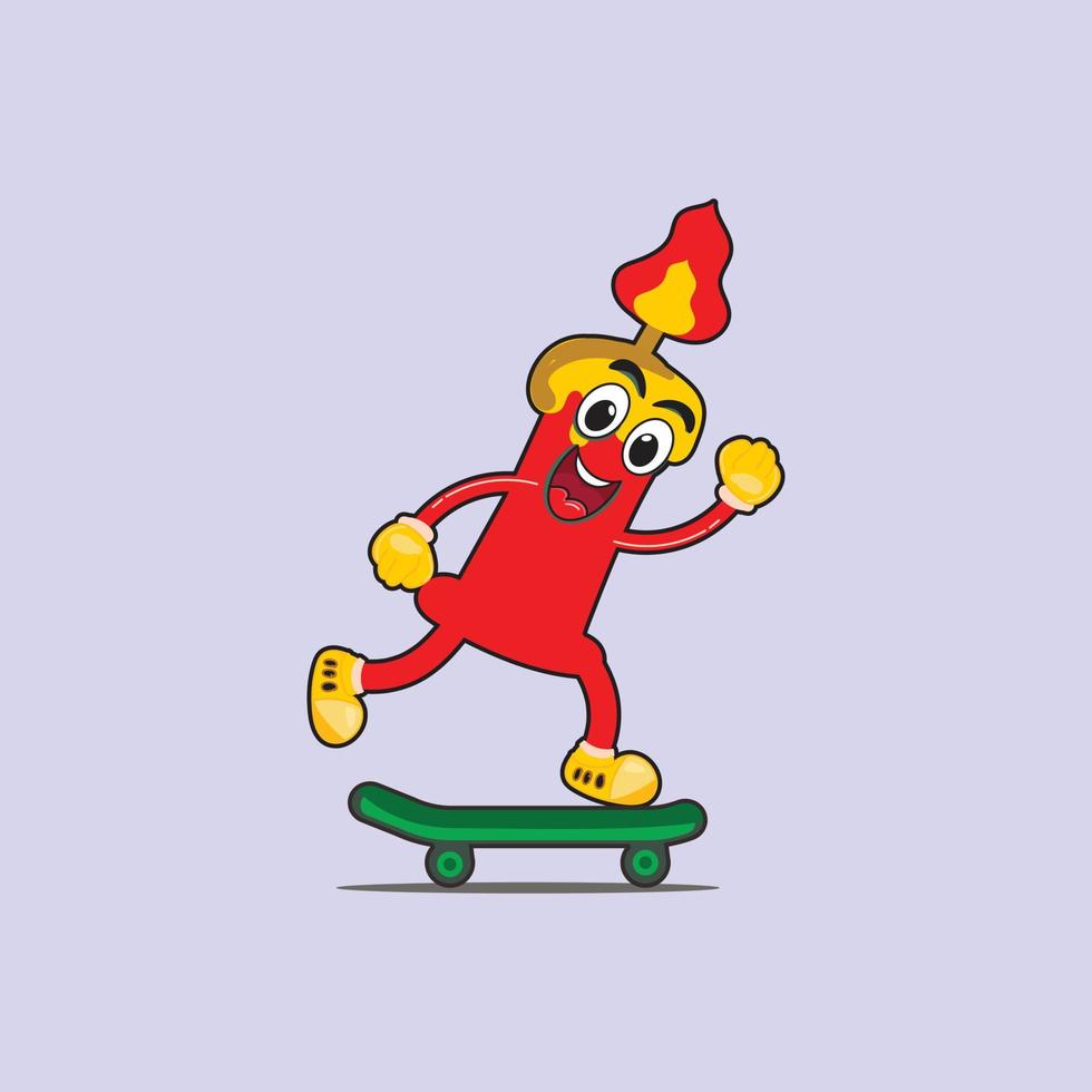 mascotte Kerstmis tekenfilm karakter vector ontwerp. illustratie karakter beklimmen omhoog de skateboard