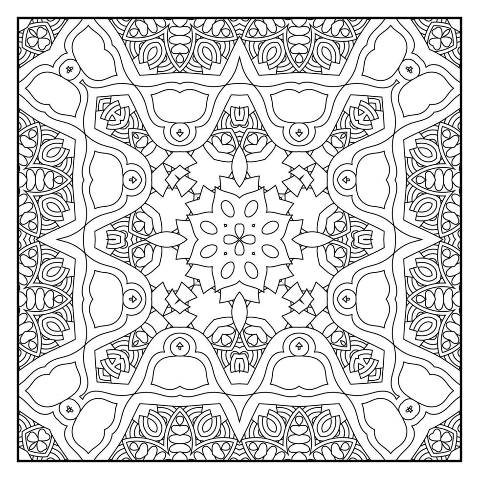 mandala kleur bladzijde voor volwassenen. mandala achtergrond. mandala patroon kleur bladzijde. hand- getrokken mandala patroon achtergrond. vector zwart en wit kleur bladzijde voor kleur boek.