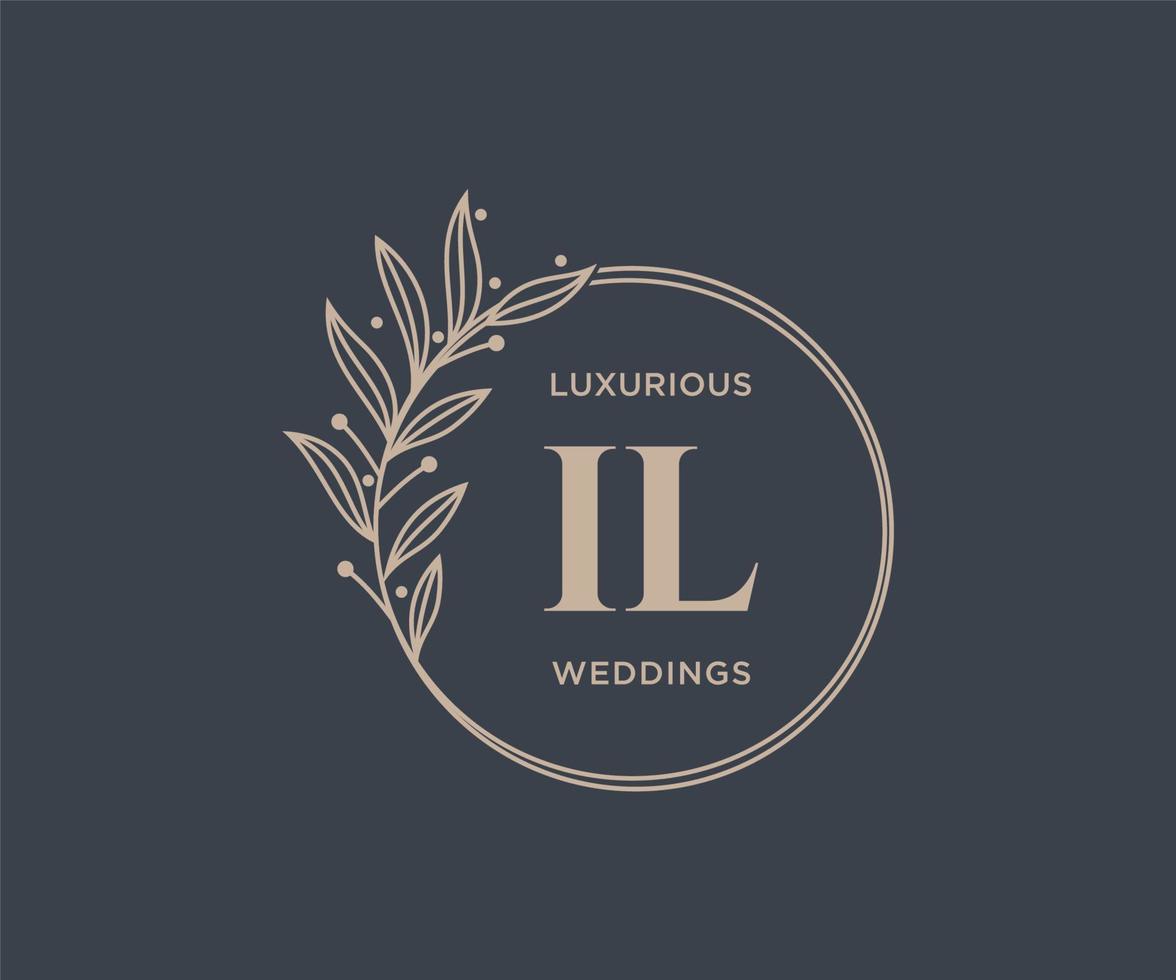 il initialen brief bruiloft monogram logos sjabloon, hand- getrokken modern minimalistisch en bloemen Sjablonen voor uitnodiging kaarten, opslaan de datum, elegant identiteit. vector