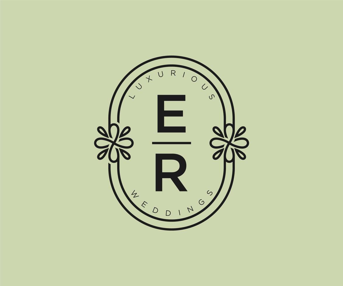 eh initialen brief bruiloft monogram logos sjabloon, hand- getrokken modern minimalistisch en bloemen Sjablonen voor uitnodiging kaarten, opslaan de datum, elegant identiteit. vector