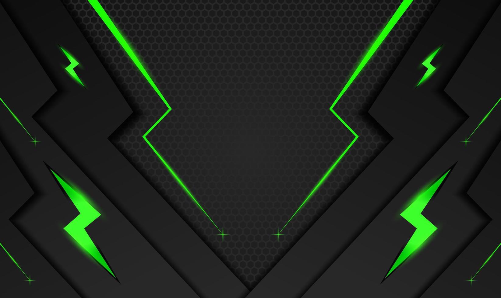 abstract donker groen futuristische gaming achtergrond met zeshoek patroon, donker groen meetkundig achtergrond voor banier of offline streamen, gamen achtergrond sjabloon vector