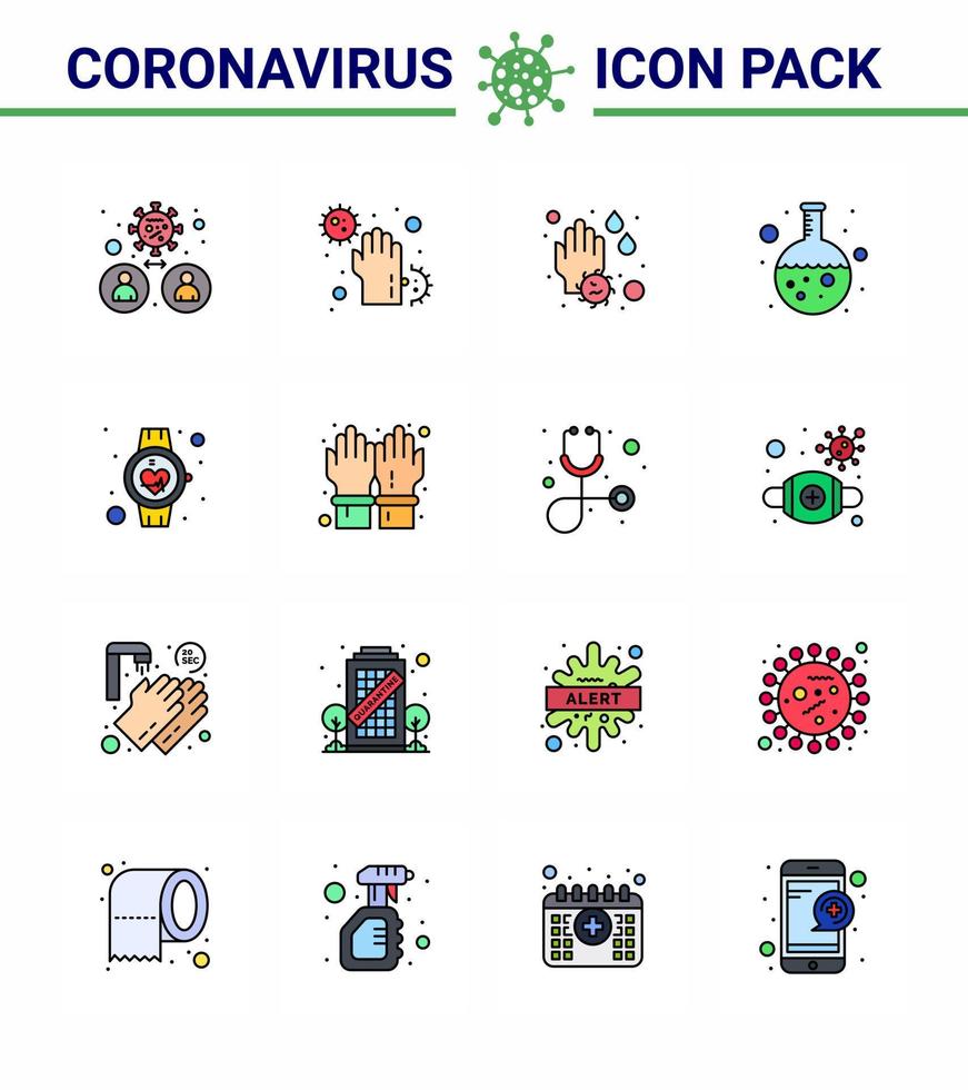 coronavirus 2019-nCoV covid19 het voorkomen icoon reeks Onderzoek fles handen test wassen virale coronavirus 2019november ziekte vector ontwerp elementen