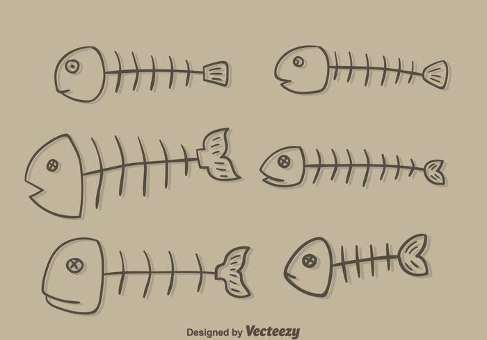 Schets Fishbone Collection Vector