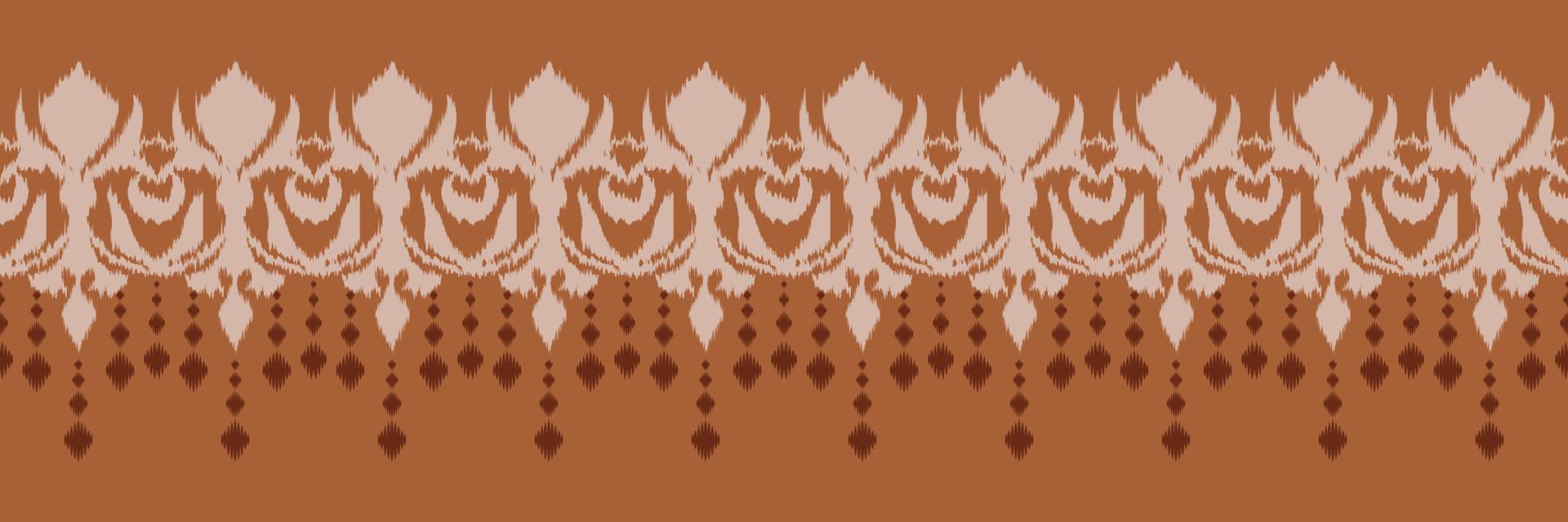 ikat grens tribal kleur naadloos patroon. etnisch meetkundig ikkat batik digitaal vector textiel ontwerp voor prints kleding stof Saree mughal borstel symbool zwaden structuur kurti kurtis kurta's