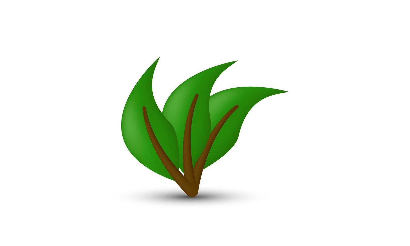 illustratie realistisch icoon groen blad natuurlijk 3d geïsoleerd Aan achtergrond vector
