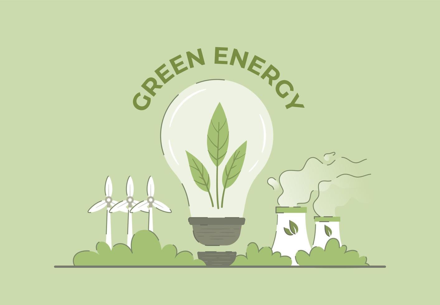 de concept van groen energie. vector illustratie van energie. omgeving. eco steden.