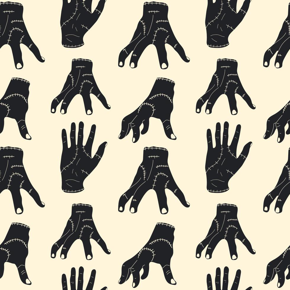 naadloos patroon vector illustratie van een griezelig zombie hand-