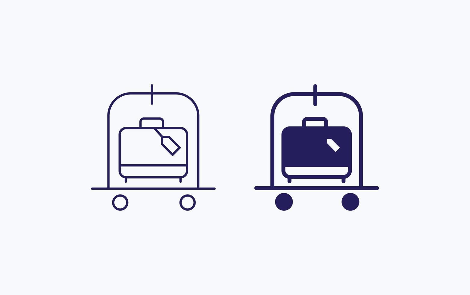 bagage trolley illustratie icoon vector