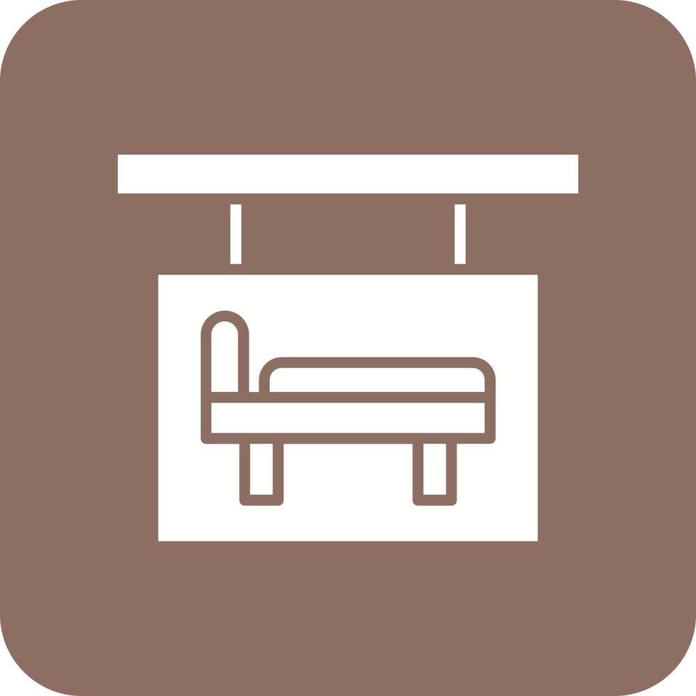 hotel teken glyph ronde hoek achtergrond icoon vector