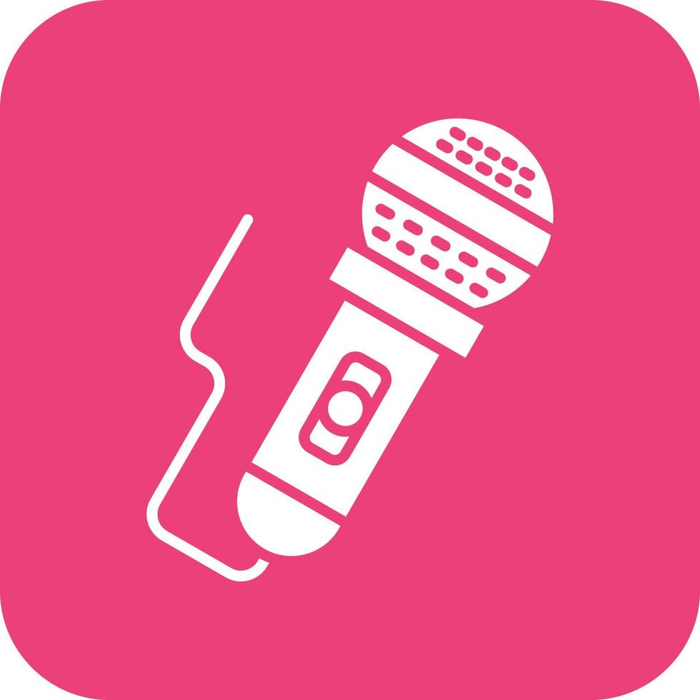 karaoke glyph ronde hoek achtergrond icoon vector
