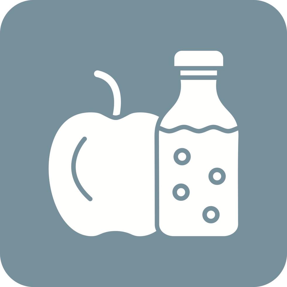 gezond voedsel glyph ronde hoek achtergrond icoon vector