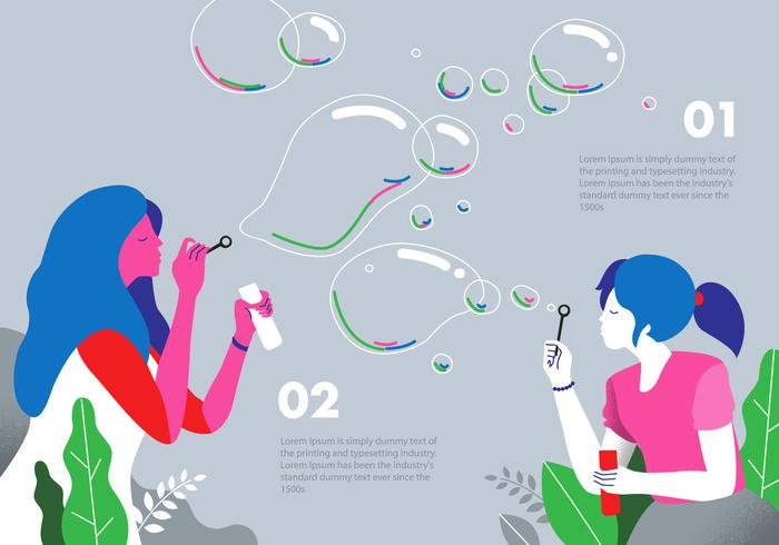 Bubble Blower Achtergrond Vector Vlakke Illustratie