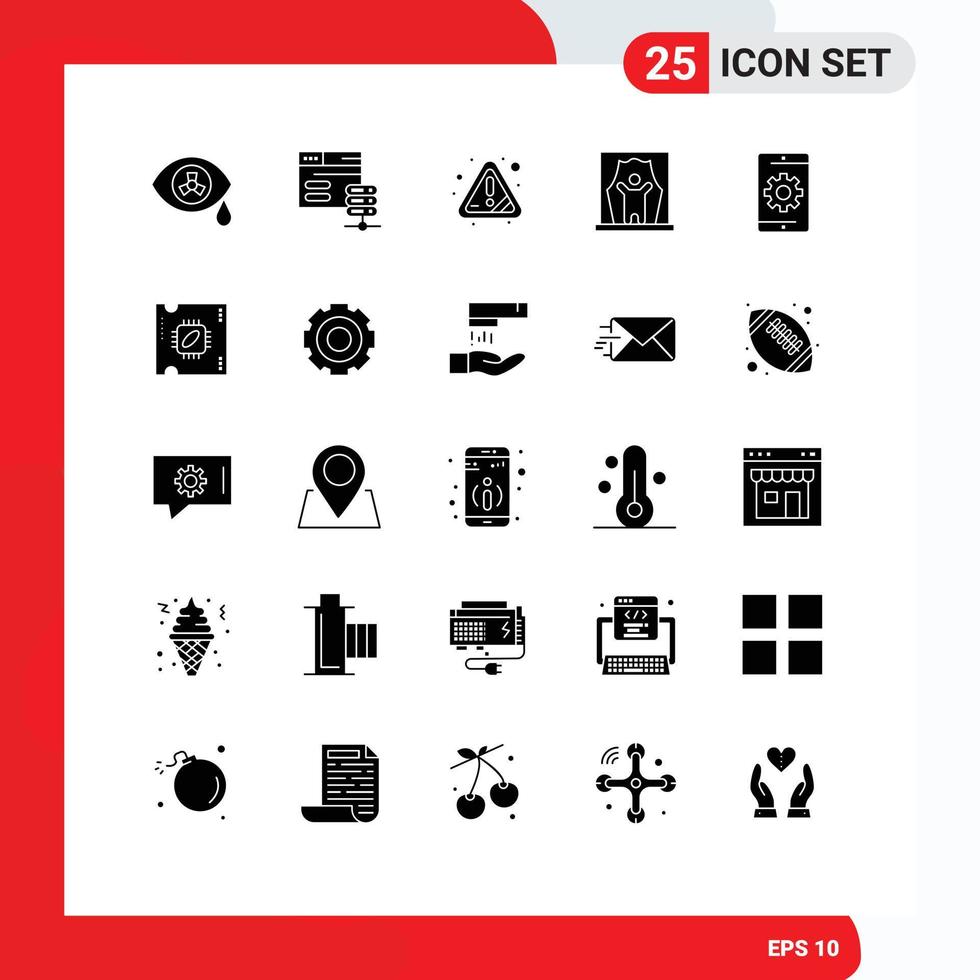 universeel icoon symbolen groep van 25 modern solide glyphs van media professioneel artiest waarschuwing film artiest artiest bewerkbare vector ontwerp elementen