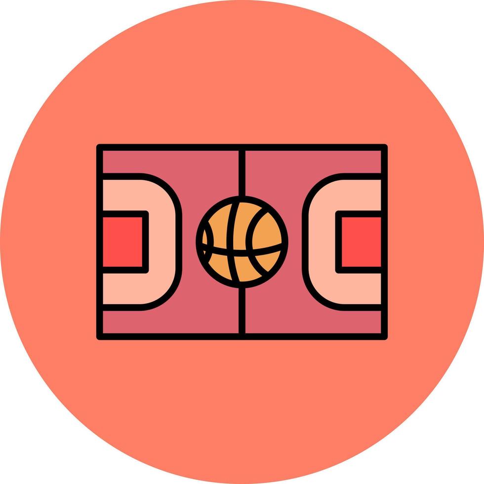 basketbal rechtbank creatief icoon ontwerp vector