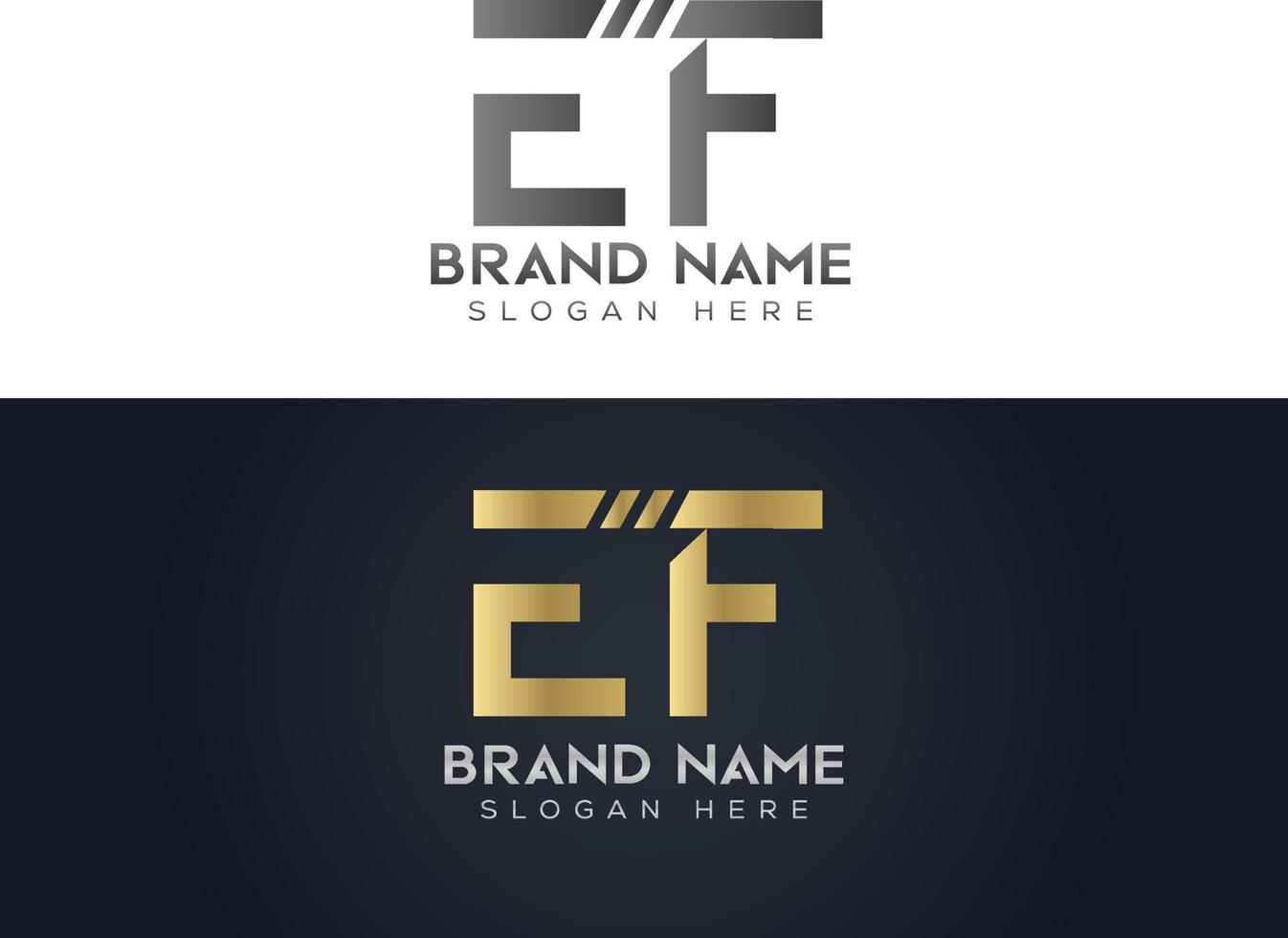 brief e f typografie vector logo ontwerp