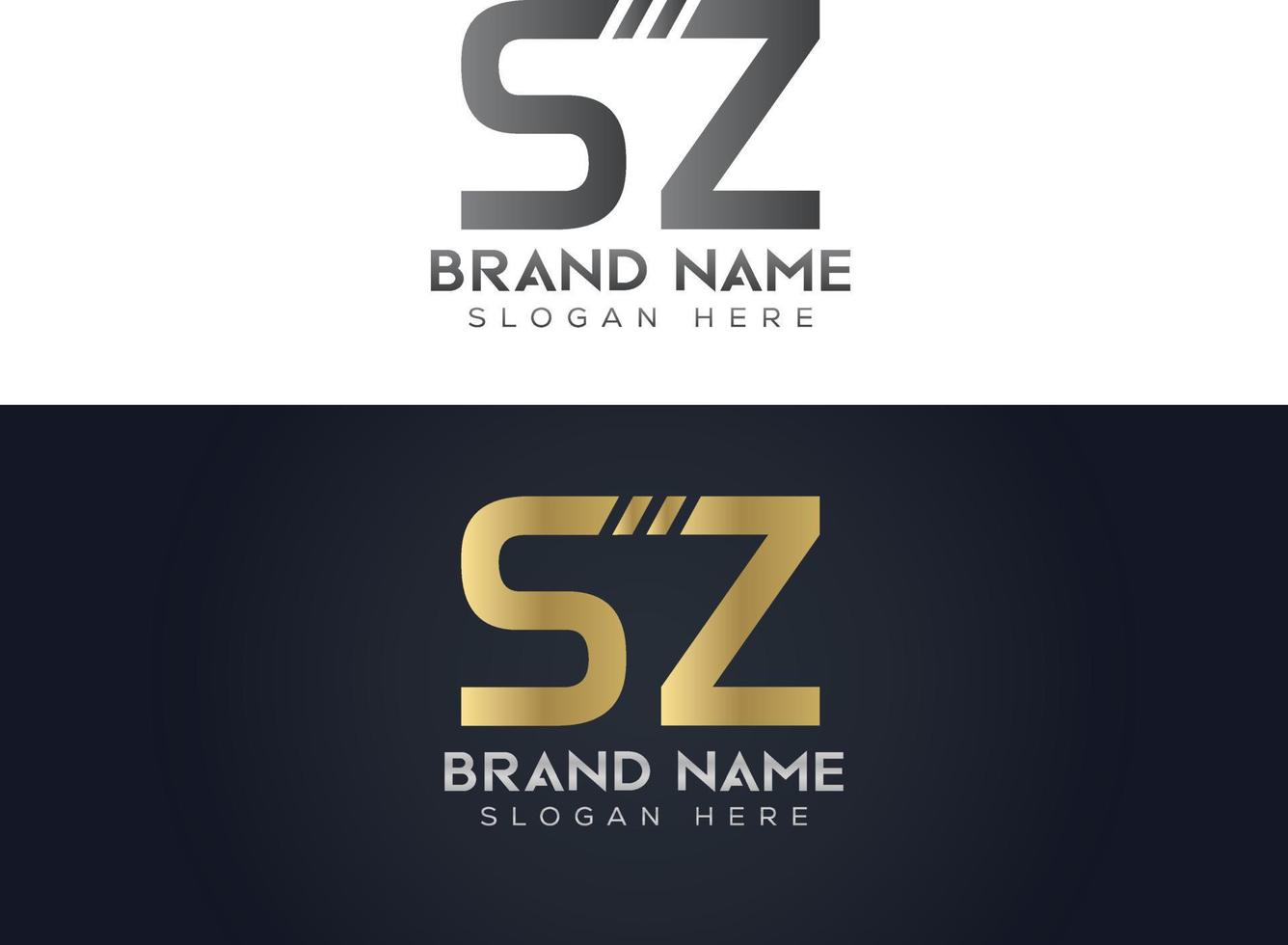 brief s z typografie vector logo ontwerp