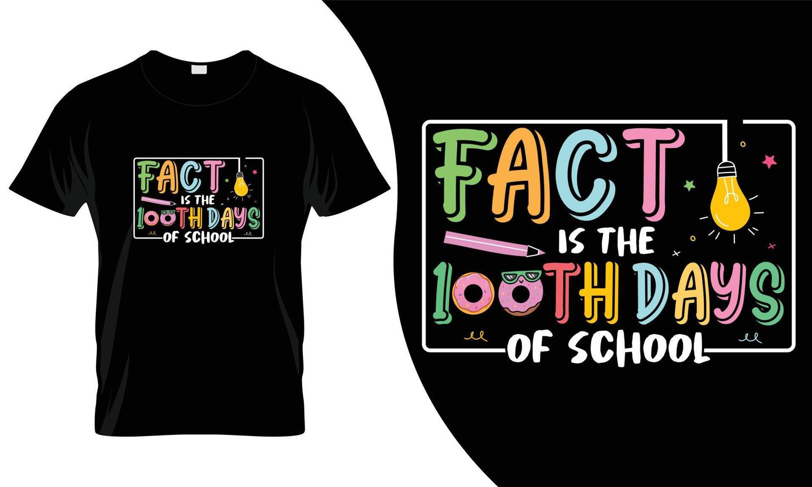 100 dag van school- t overhemd ontwerp. deze visvangst t overhemd zou worden de het beste transactie voor kinderen. vector