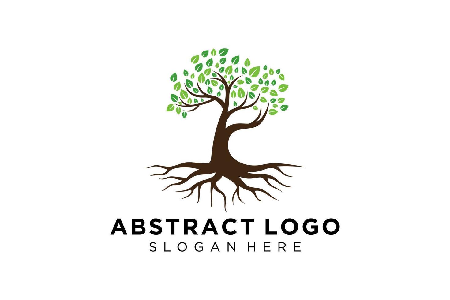 groen boom logo ontwerp natuurlijk en abstract blad. vector